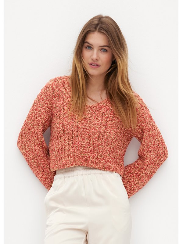 Lana Grossa ZOPFPULLOVER MIT V-AUSSCHNITT Diversa & Setapura