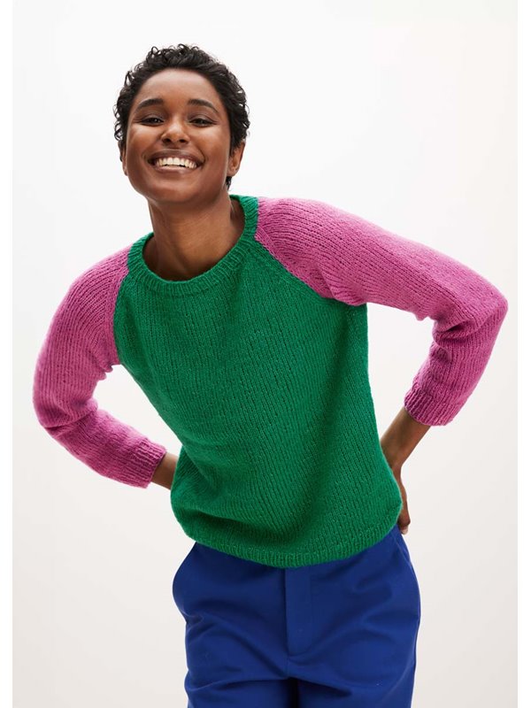 RAGLANPULLOVER GLATT RECHTS Soffio von Lana Grossa