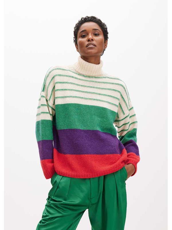 STREIFENPULLOVER GLATT RECHTS MIT GLATT-LINKSSTREIFEN Ecopuno von Lana Grossa