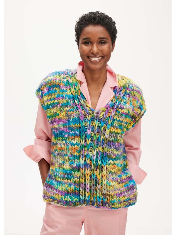 PULLUNDER GLATT RECHTS MIT HALBPATENTMUSTER Confetti Print von Lana Grossa