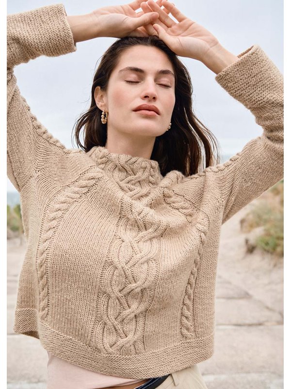 Lana Grossa PULLOVER MIT ZOPFMUSTER UND RUNDPASSE Setosa