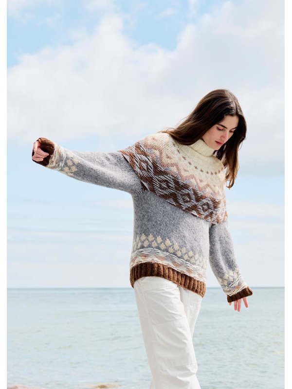 PULLOVER MIT JACQUARDRUNDPASSE Brigitte No. 2 von Lana Grossa