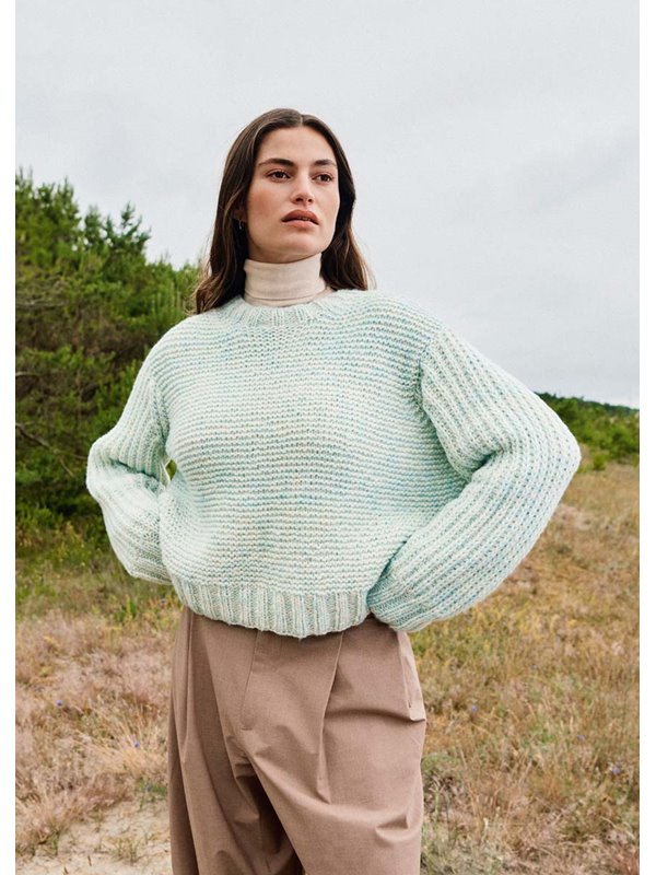 <wbr>KURZPULLOVER KRAUS RECHTS MIT ÄRMELN IM HALBPATENTMUSTER Twinny von Lana Grossa