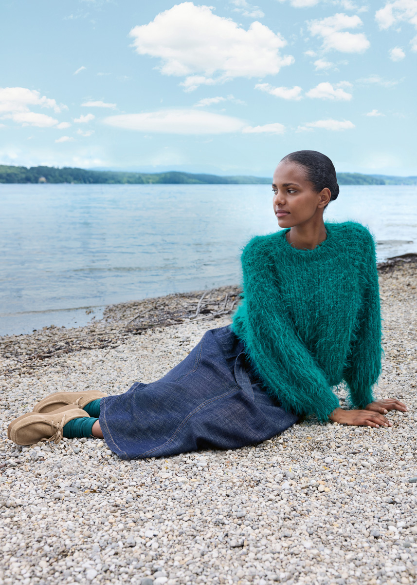TOP-DOWN-PULLOVER Basta von Lana Grossa