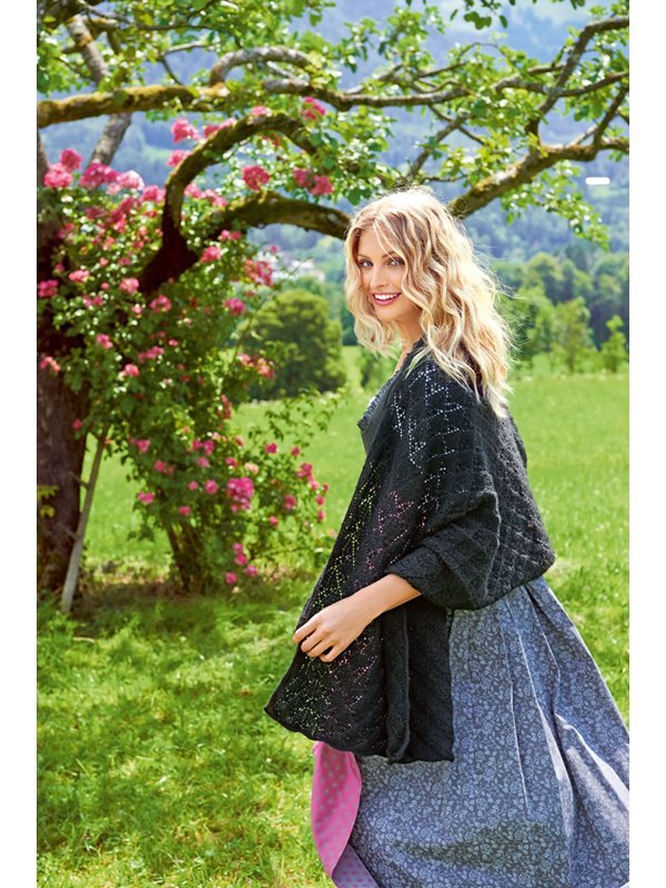 SCHWARZE STOLA MW Merino von Lana Grossa