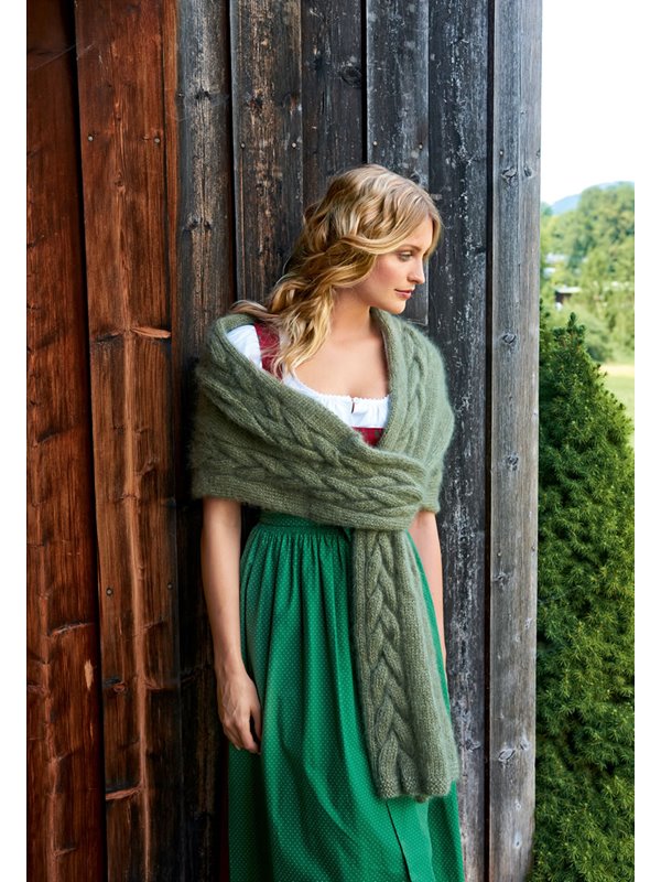 STOLA MIT ZÖPFEN Silkhair von Lana Grossa