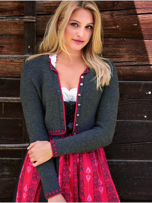 SPENZERJÄCKCHEN MIT ROSENMUSTER Cool Wool Melange (GOTS) von Lana Grossa
