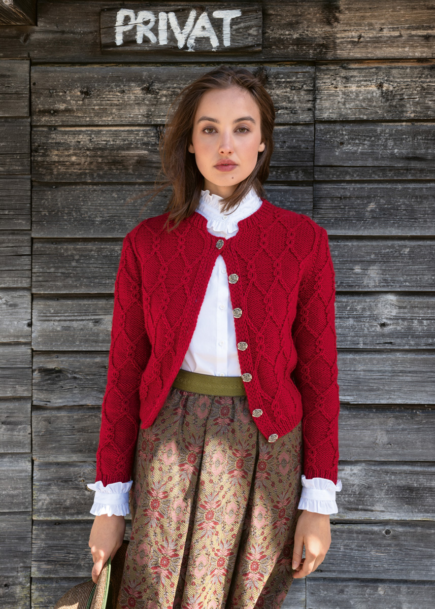 JACKE IM RAUTENZOPFMUSTER Alpina Landhauswolle von Lana Grossa