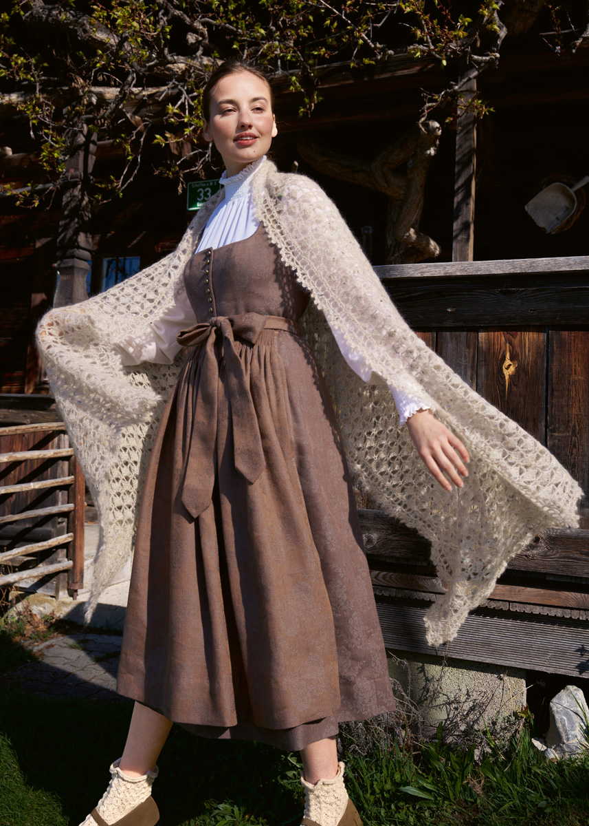 TUCH IM MUSCHELMUSTER Natural Superkid Tweed von Lana Grossa