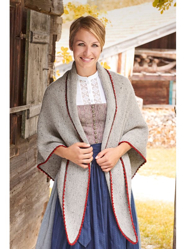 DREIECKSTUCH KRAUS RECHTS MIT PICOTRÄNDERN Meilenweit 6-fach/Cool Wool Big von Lana Grossa