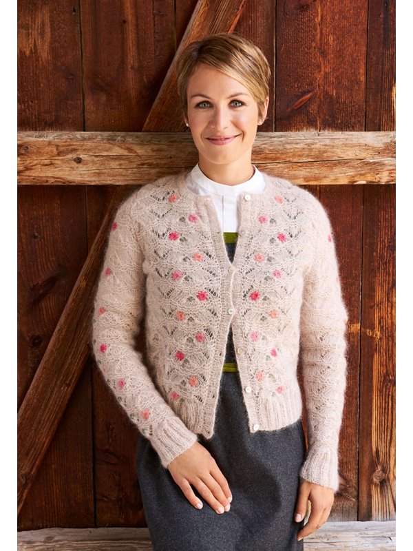 JACKE MIT BLÜMCHEN Silkhair von Lana Grossa