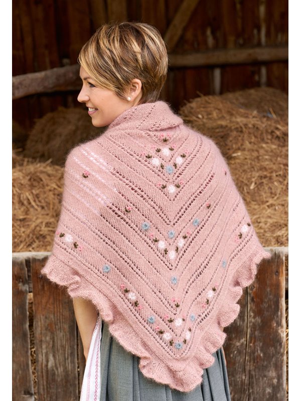 DREIECKSTUCH MIT LOCHMUSTER Silkhair von Lana Grossa