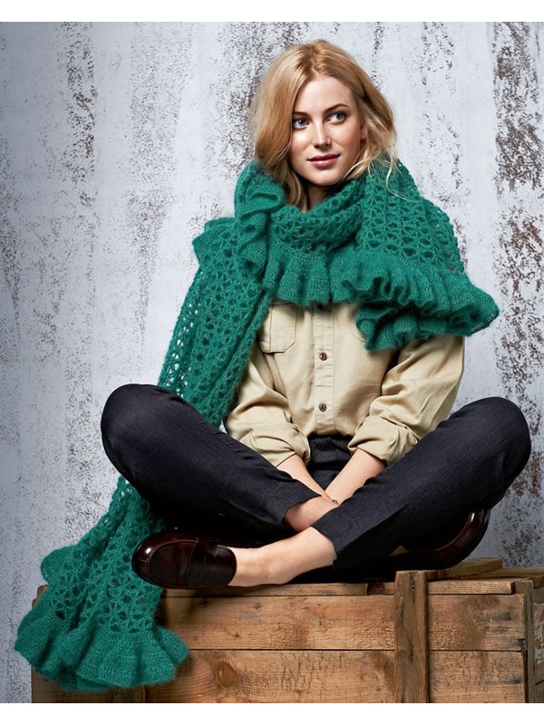 Lana Grossa STOLA IM LOCHMUSTER MIT VOLANT Silkhair