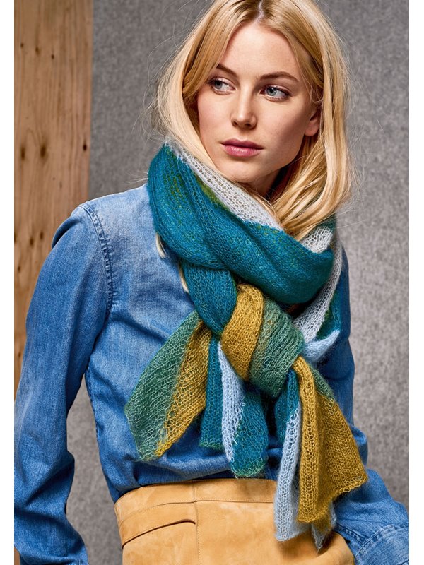 SCHAL MIT FARBFLÄCHEN Silkhair von Lana Grossa