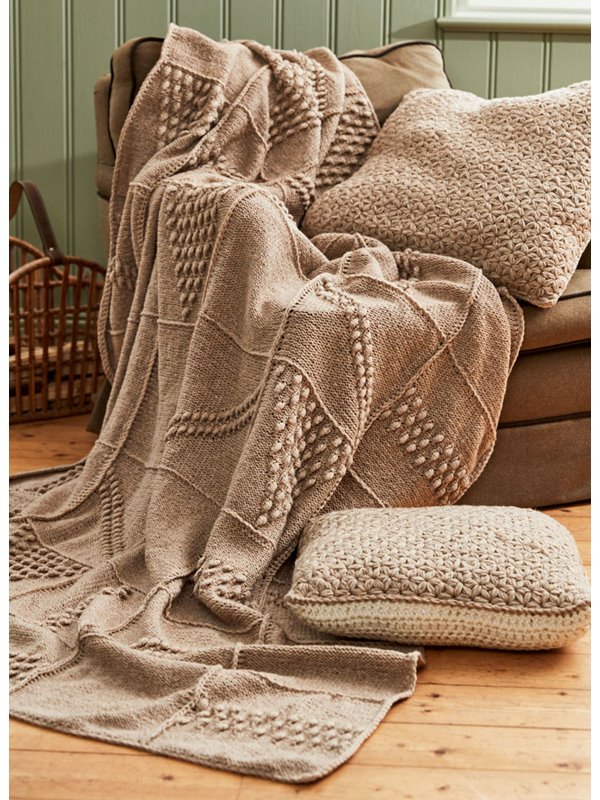 DECKE AUS QUADRATEN MIT NOPPENMUSTER Landlust Merino 120 von Lana Grossa