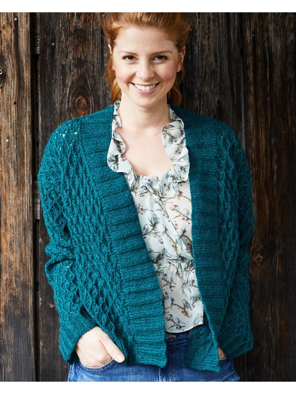 CARDIGAN MIT AJOURMUSTER Landlust Merino 180 von Lana Grossa