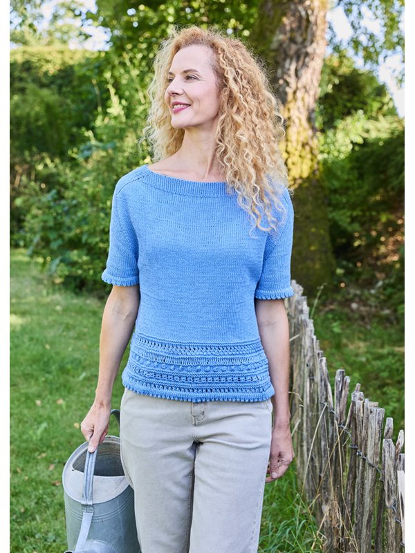 Lana Grossa STRICKSHIRT MIT MUSTERBORTE Landlust Baumwolle