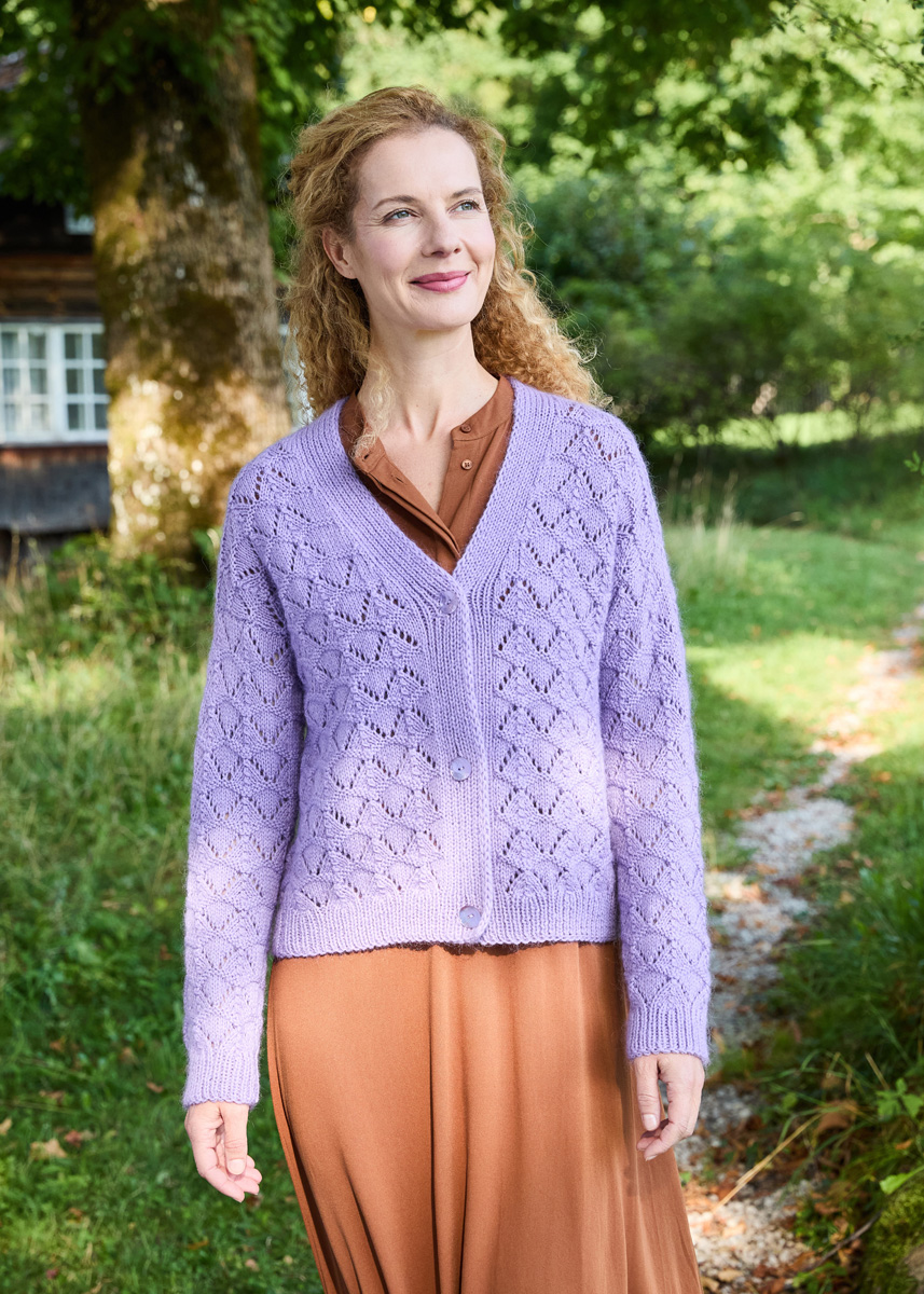 JACKE IM AJOURMUSTER Landlust Alpaka Merino 160 & Landlust Kidmohair von Lana Grossa