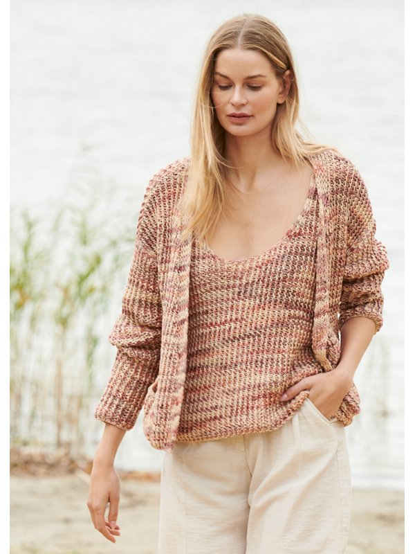 CARDIGAN IM RIPPENSTRUKTURMUSTER Certo Print von Lana Grossa