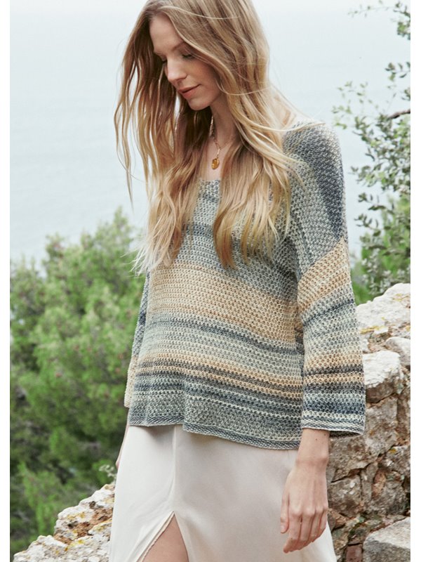 V-PULLOVER im Reismuster Aruba von Lana Grossa