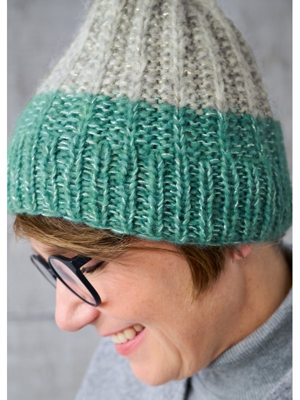 Lana Grossa ELISA MÜTZE IM COLOR BLOCKING Alpaca Air & Brillino