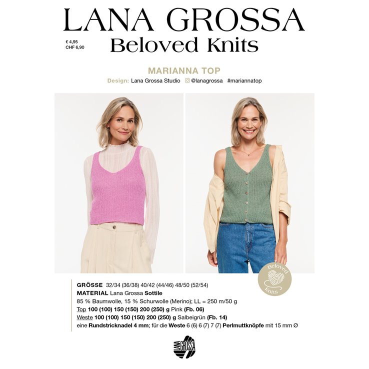 MARIANNA TOP/WESTE - Beloved Knits No. 3 - von Lana Grossa