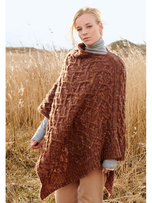PONCHO IM ZOPFRAUTENMUSTER Only Tweed von Lana Grossa