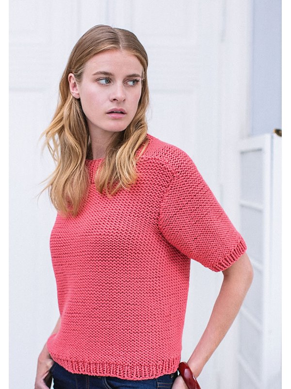 KURZARMPULLI GLATT LINKS MIT ZUNGENRAGLAN Superbingo von Lana Grossa