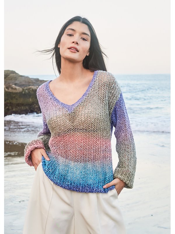 Lana Grossa V-PULLOVER IM NETZMUSTER Gomitolo Collina