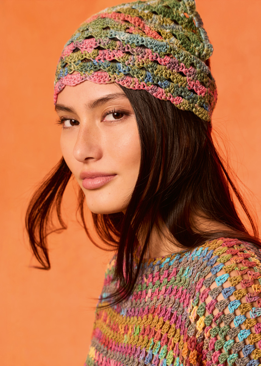 KOPFTUCH IM BOGENMUSTER Gomitolo Alga von Lana Grossa