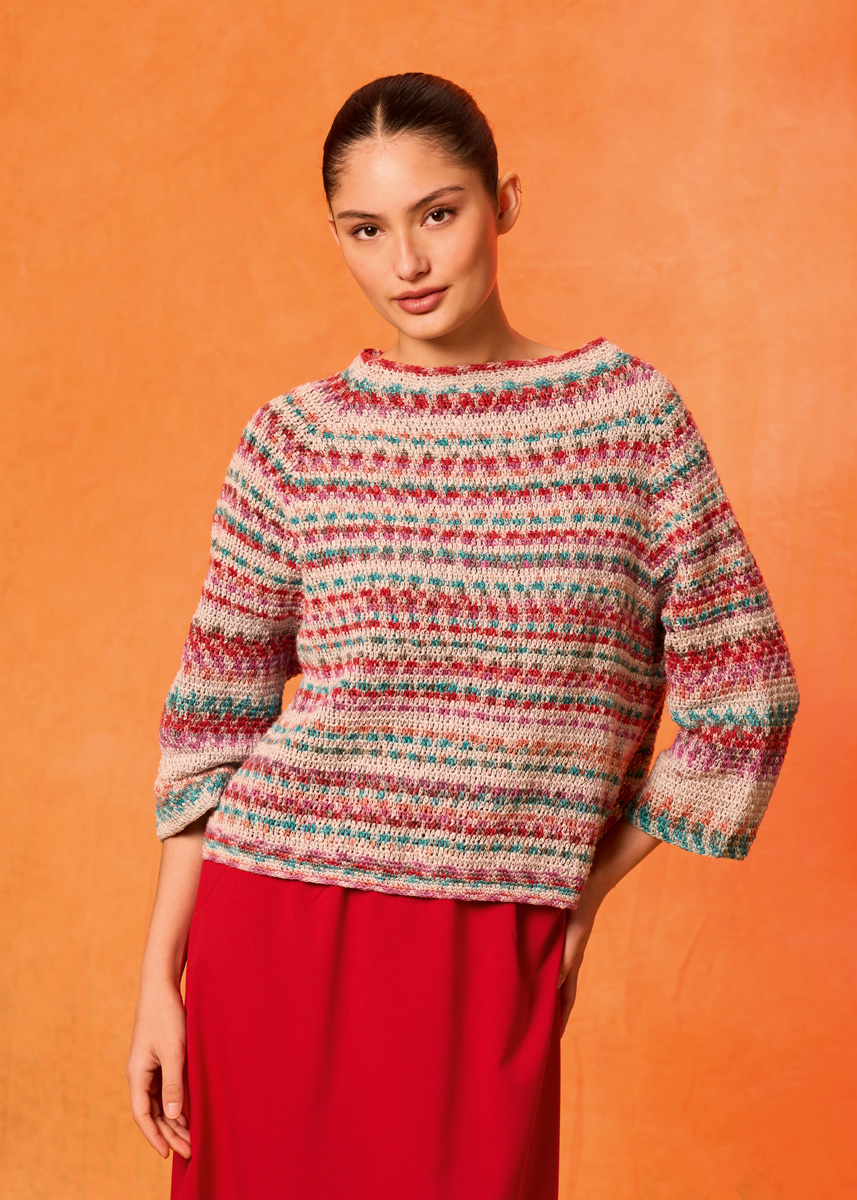 HÄKEL-PULLOVER TOP-DOWN Gomitolo California von Lana Grossa