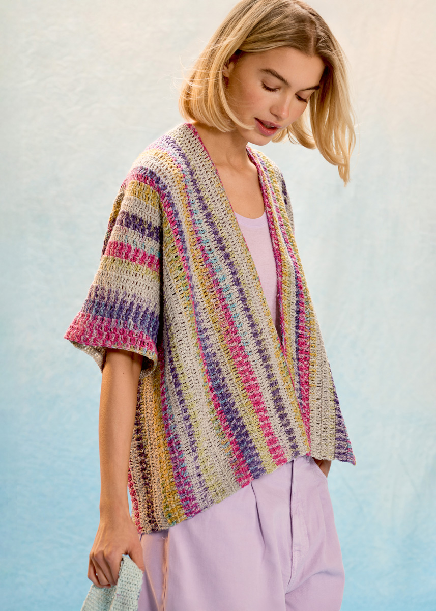 QUER-GEHÄKELTE JACKE Gomitolo California von Lana Grossa