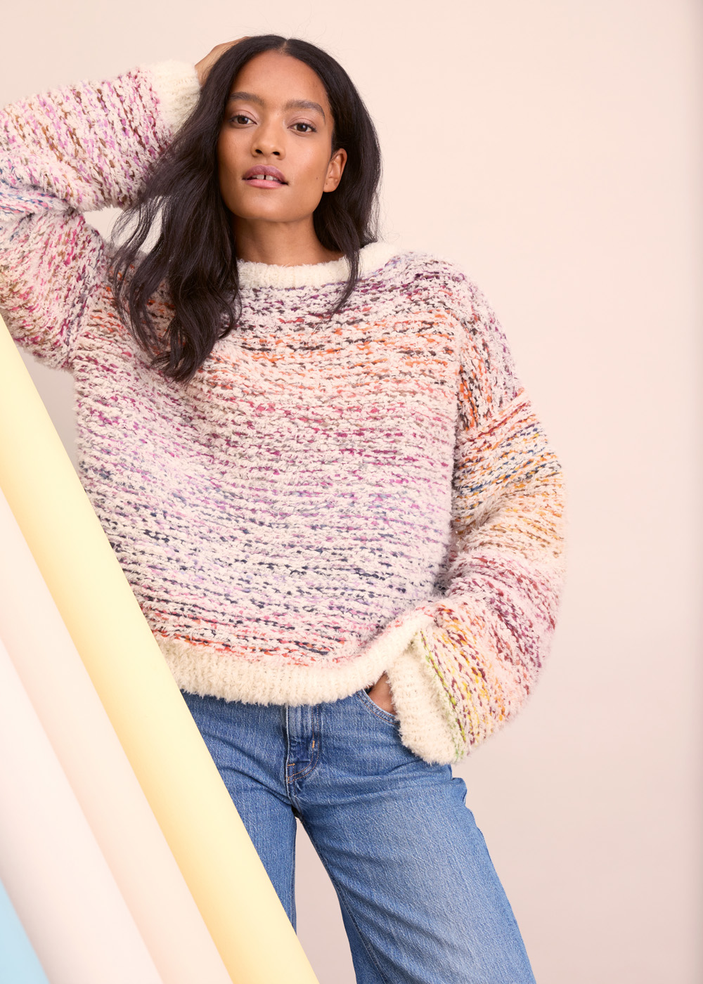 STREIFENPULLOVER Candy & Pelliccia von Lana Grossa
