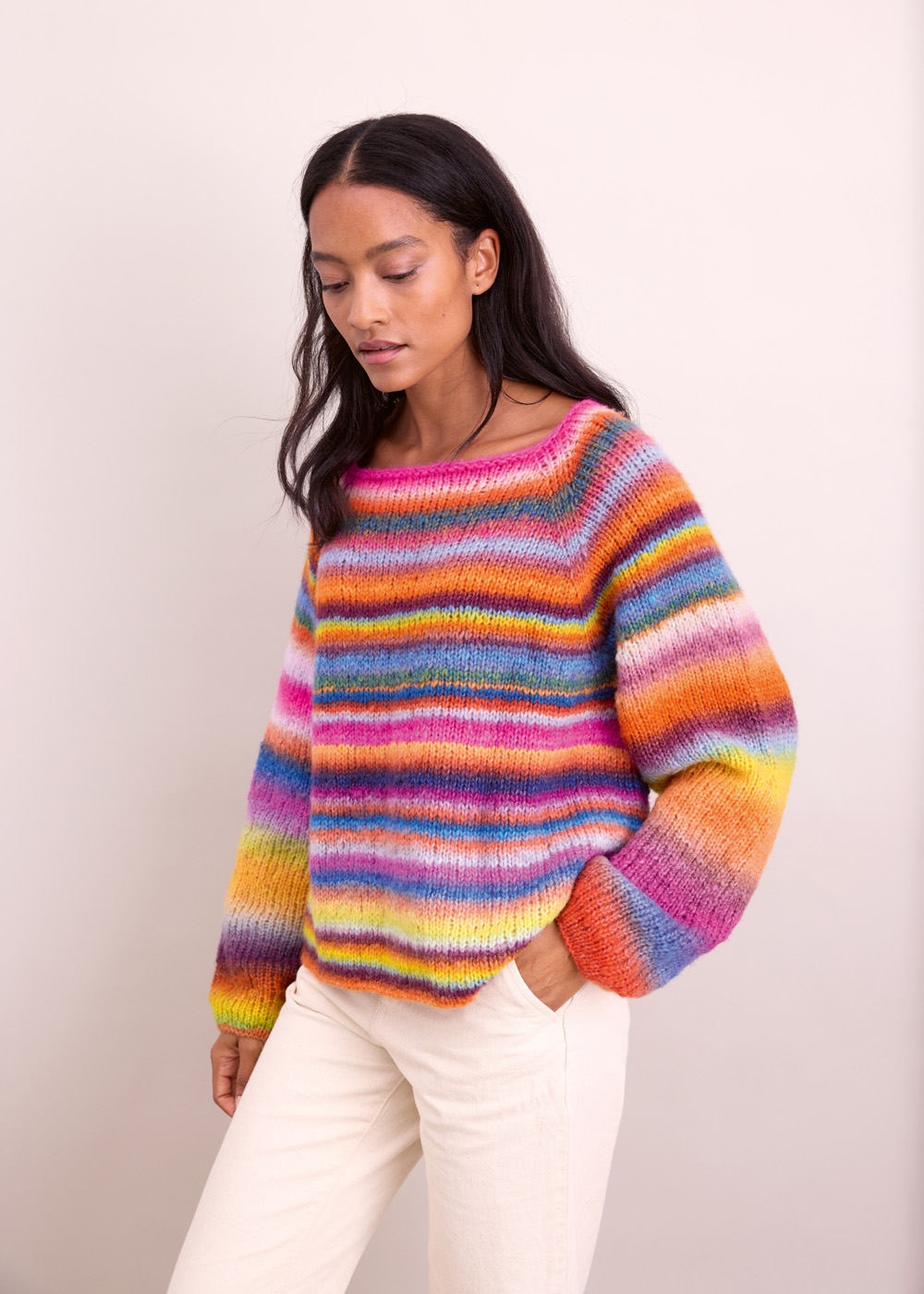 RAGLAN-PULLOVER TOP-DOWN Candy von Lana Grossa