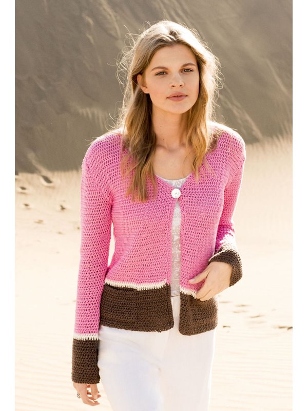DREIFARBIGER CARDIGAN Cotone von Lana Grossa
