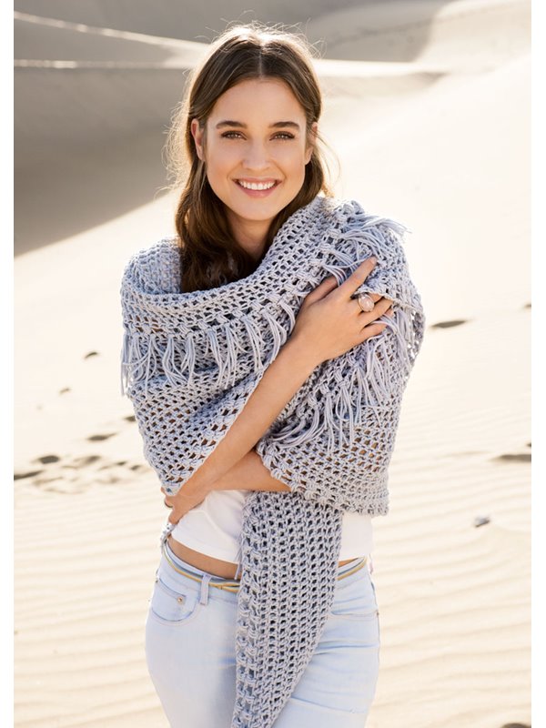 DREIECKSTUCH MIT FRANSEN Only Cotton von Lana Grossa