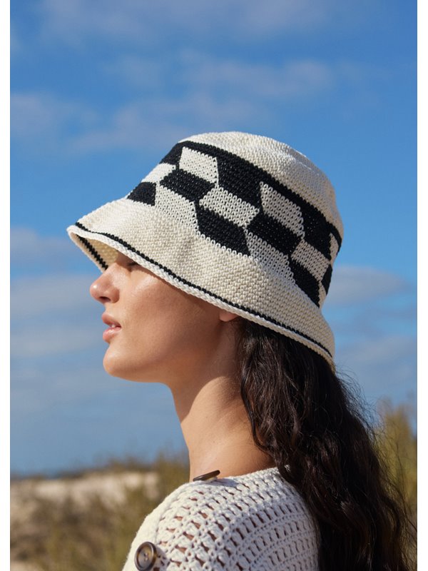 HUT IN FESTEN MASCHEN MIT JACQUARD Cotone von Lana Grossa