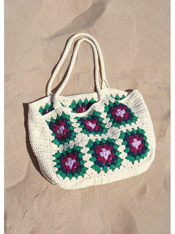 SHOPPER MIT GRANNY-QUADRATEN Organico von Lana Grossa