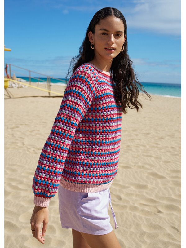RAGLANPULLOVER IM STÄBCHENLOCHMUSTER Elastico von Lana Grossa