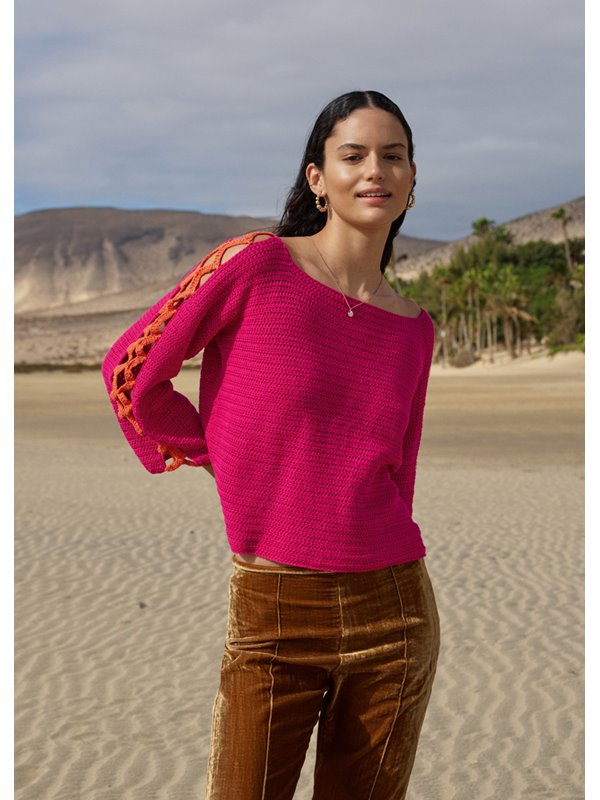 PULLOVER IN HALBEN STÄBCHEN Elastico von Lana Grossa