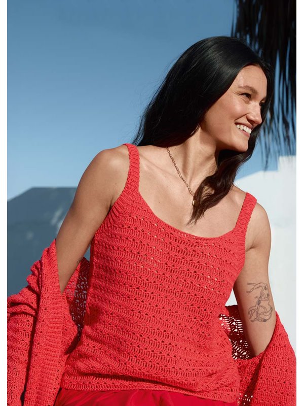 TOP IM DOPPELSTÄBCHEN-STÄBCHENLOCHMUSTER Summer Cashmere von Lana Grossa