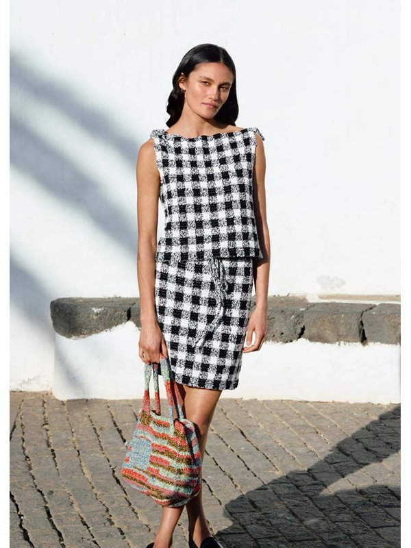 ROCK IM STÄBCHEN-KAROMUSTER Solo Lino & Ecopuno von Lana Grossa