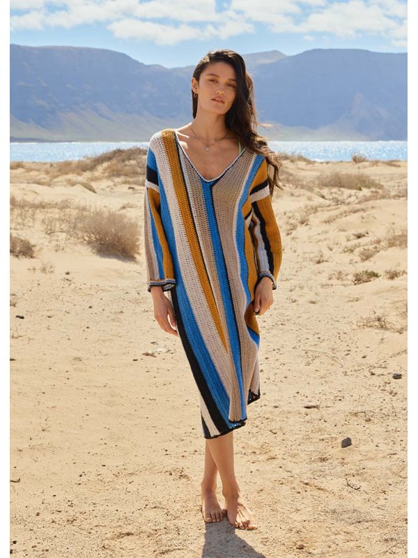 TUNIKA IN STÄBCHEN UND FESTEN MASCHEN Alta Moda Cotolana von Lana Grossa