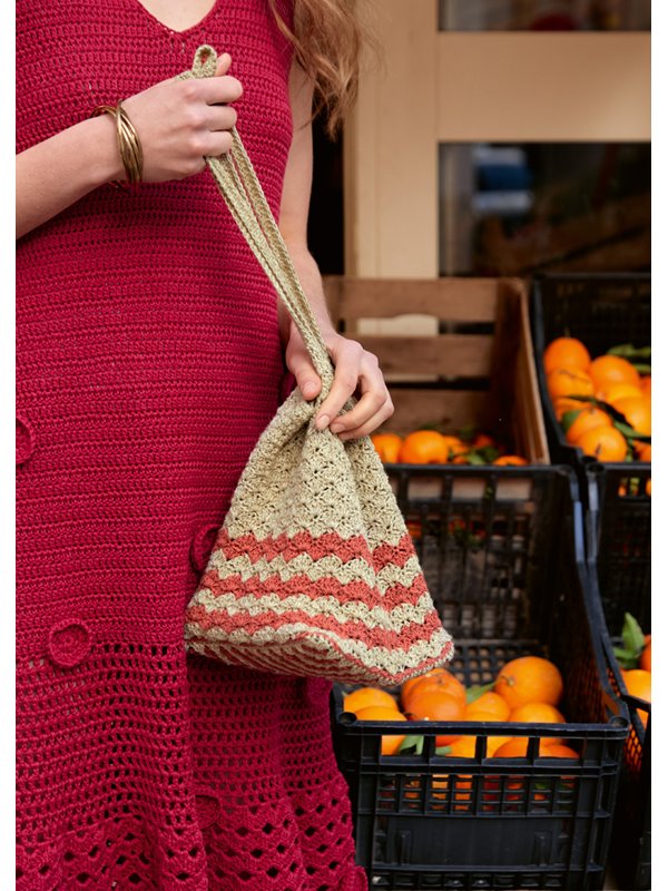 Lana Grossa HENKELTASCHE IM STÄBCHEN- UND MUSCHELMUSTER Diversa