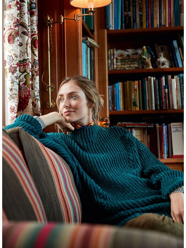 PULLOVER IM HALBPATENTMUSTER MIT ZOPFSTREIFEN Landlust Merino 180 von Lana Grossa