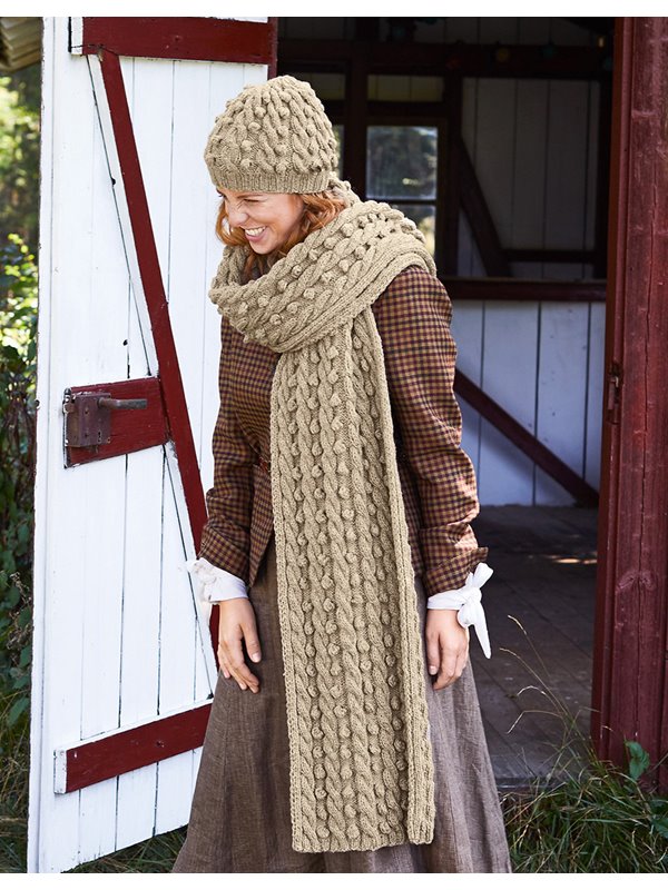 Lana Grossa SCHAL MIT ZOPF-NOPPENMUSTER Landlust Merino 120