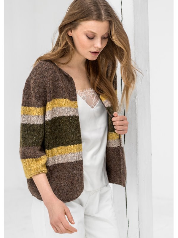 Lana Grossa JACKE GLATT RECHTS MIT BLOCKSTREIFEN Sara