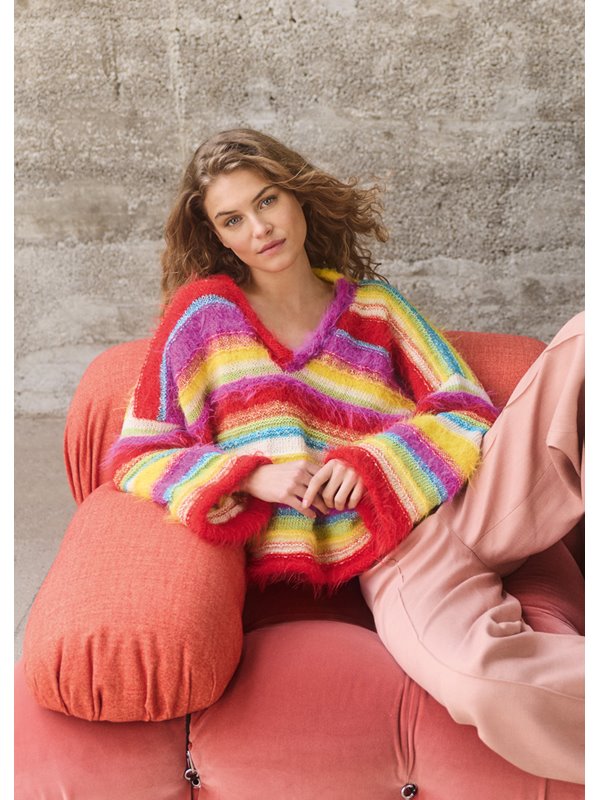 Lana Grossa V-PULLOVER MIT STREIFEN Basta, Bottoni & Summer Softness