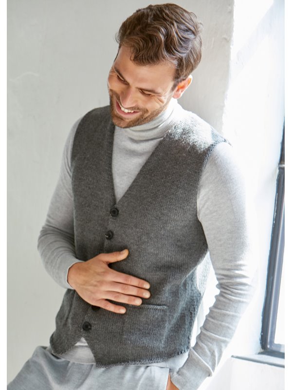 Lana Grossa HERRENWESTE Cool Wool Big Mélange (GOTS)