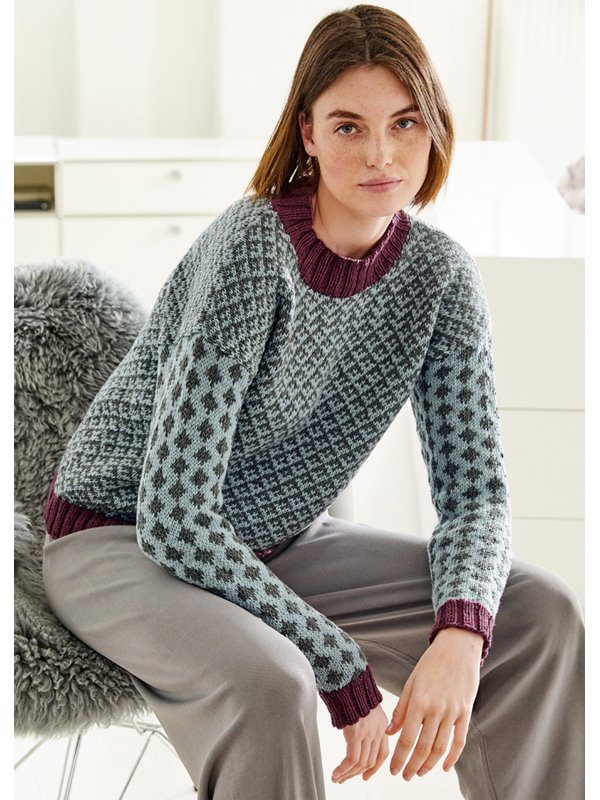 JACQUARDPULLOVER Cool Wool Big Mélange (GOTS) & Cool Wool Big von Lana Grossa